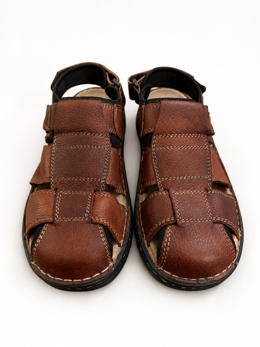 Hush Puppies Brown Leather Fisherman Sandals Men’s 8.5 Comfort Sandals